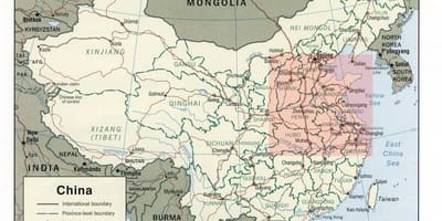 Քարտեզ Հյուսիս-չինական plains