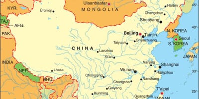 Չինական southern չվերթները քարտեզի վրա