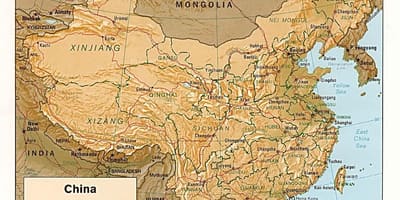 Լանդշաֆտների քարտեզի վրա Չինաստանի