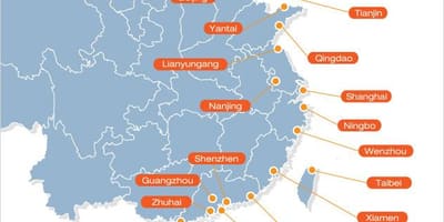 Քարտեզը չինական նավահանգիստներում