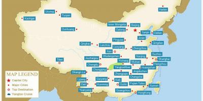 Քարտեզ Չինաստանի քաղաքների հետ